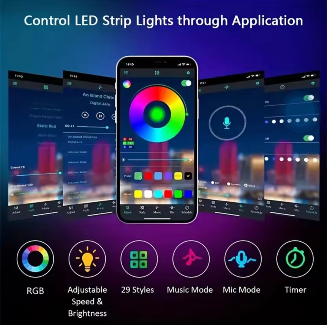 USB LED Strip Lights — Bluetooth App RGB Backlight for TV & Room Decoration - Image 4