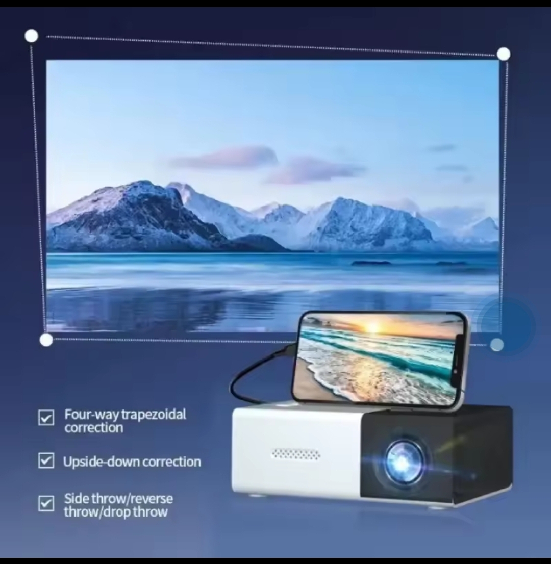 2025 Smart Projector – 1000 Lumens, WiFi 6, Bluetooth 5.3, Android 12, Auto Focus, 4K HD – Ideal for Home Theater & Outdoor Camping - Image 2