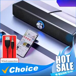 Bluetooth 4D Surround Speaker – Home Theater Soundbar with Subwoofer | Strong Bass | Stereo Sound System for TV & Computer