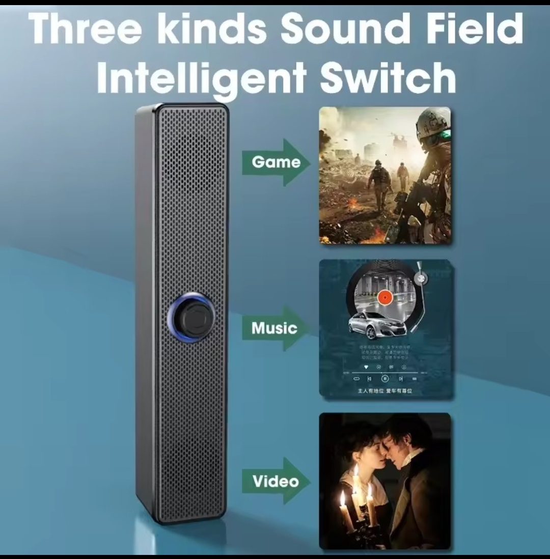 Bluetooth 4D Surround Speaker – Home Theater Soundbar with Subwoofer | Strong Bass | Stereo Sound System for TV & Computer - Image 2