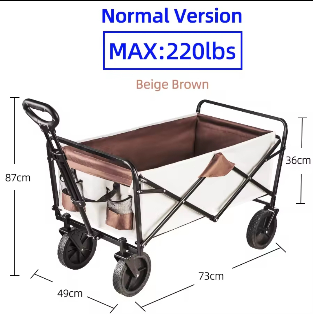 Collapsible Folding Utility Beach Wagon Cart – Heavy Duty, Large Capacity, Portable Camping Trolley with Table - Image 5
