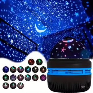 Colorful LED Starry Sky Projector | Rotating Magic Ball Night Light | Moon & Star Atmosphere Lamp for Bedroom & Home Décor