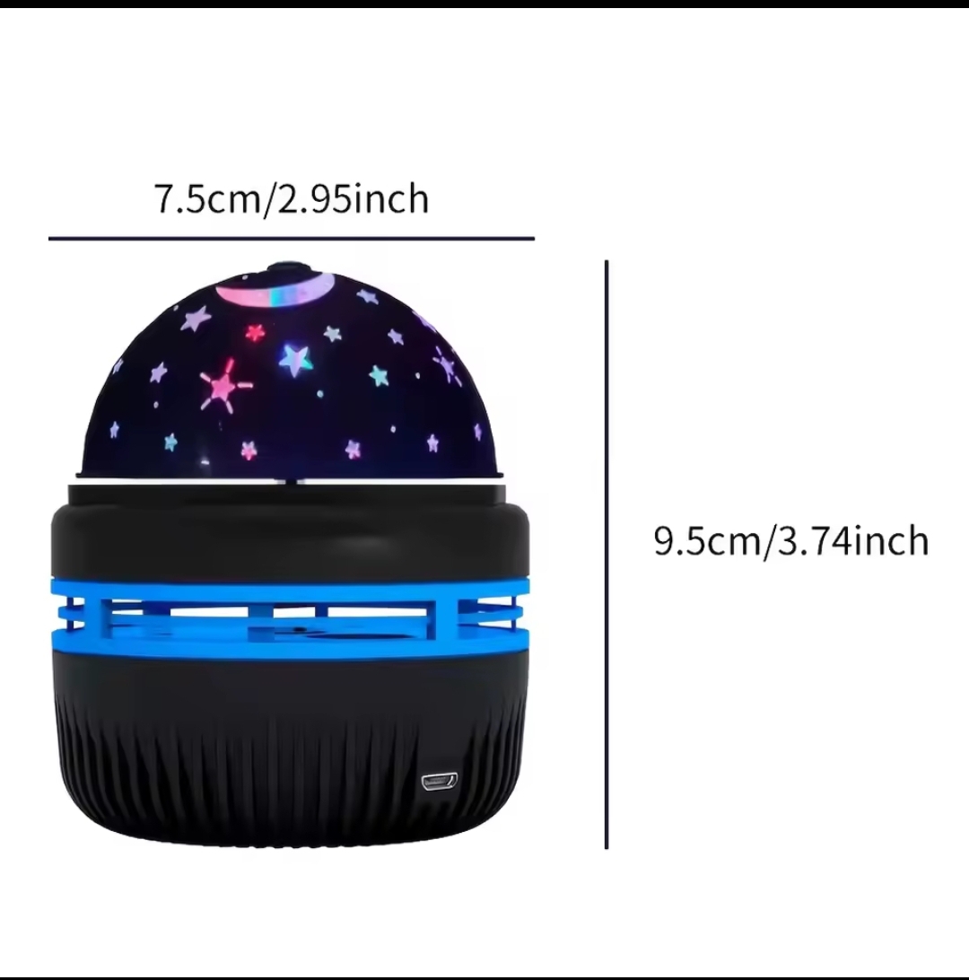 Colorful LED Starry Sky Projector | Rotating Magic Ball Night Light | Moon & Star Atmosphere Lamp for Bedroom & Home Décor - Image 6