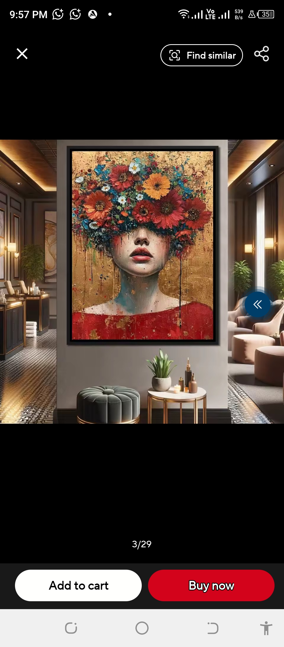 Modern Mystical Floral Woman Canvas Wall Art – Gold Foil Apartment Living Room Decor - Image 4