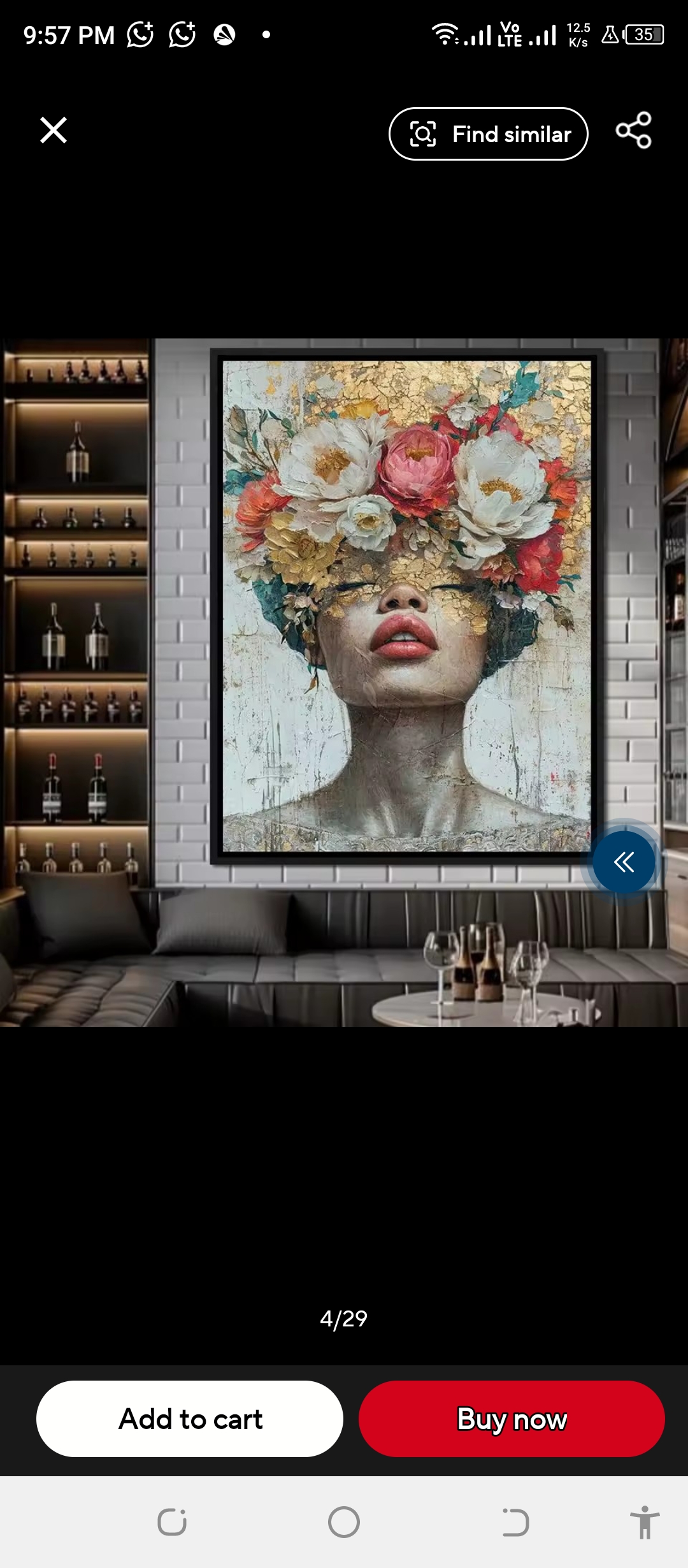 Modern Mystical Floral Woman Canvas Wall Art – Gold Foil Apartment Living Room Decor - Image 5