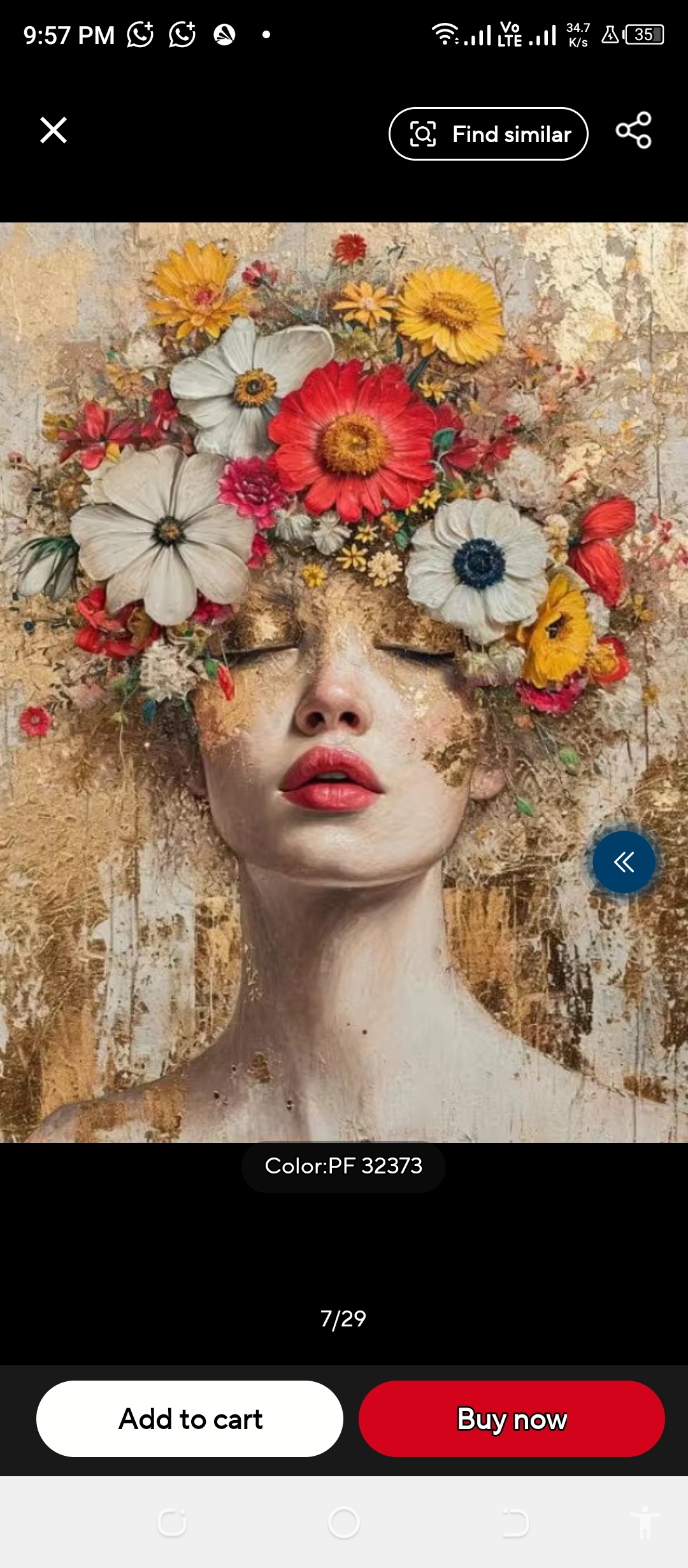 Modern Mystical Floral Woman Canvas Wall Art – Gold Foil Apartment Living Room Decor - Image 7